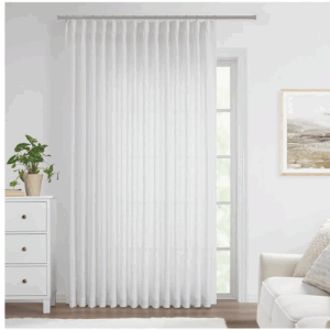 Vision Home White Pinch Pleated Semi Sheer Curtains Textured Light Filtering Window Curtains 80 x108 inch