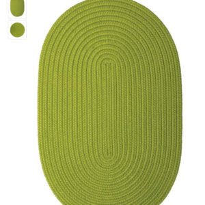 Colonial Mills “Murray” Braided Oval Rug — 8′ x 11′ - Bright Green