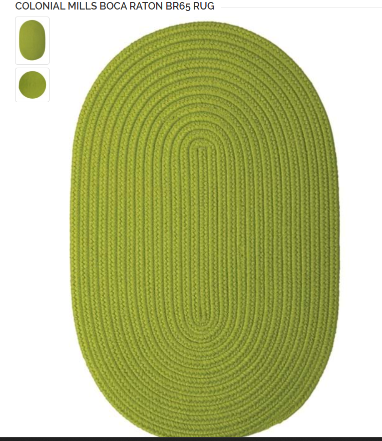 Colonial Mills “Murray” Braided Oval Rug — 8′ x 11′ - Bright Green