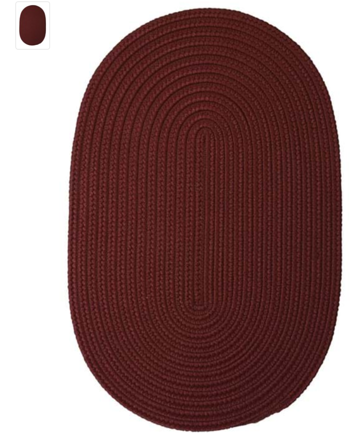 Colonial Mills “Murray” Braided Oval Rug — 8' x 11' - Terracotta