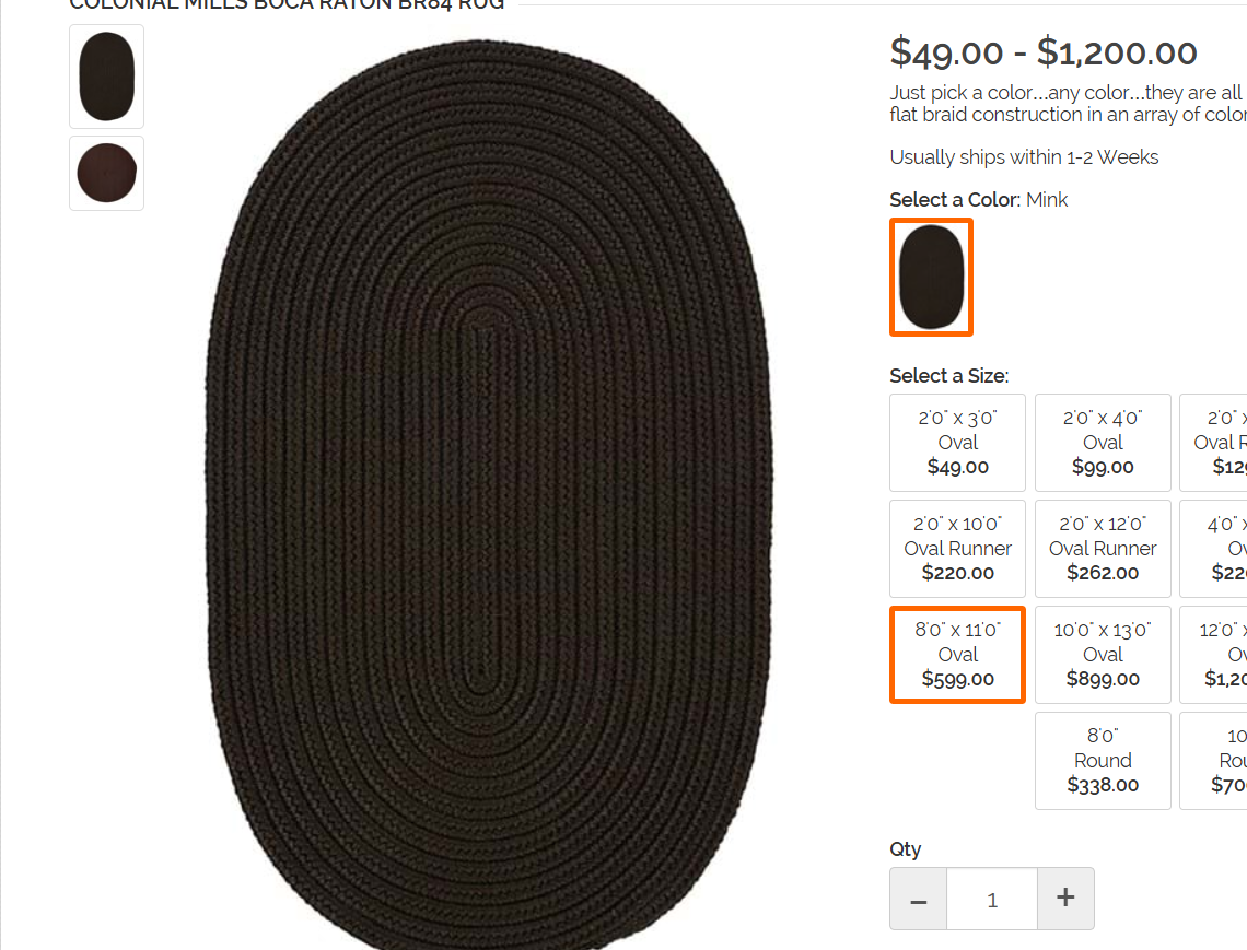 Colonial Mills “Murray” Braided Oval Rug — 8′ x 11′ - Minx - Image 2