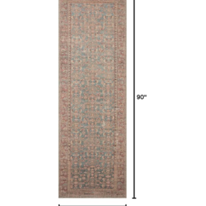 Loloi Angela Rose Aubrey Collection AUB-04 Blue/Terracotta 2'-6" x 7'-6", .19" Pile Height, Runner