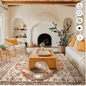 Z **SOLD** CHITOOMA 8'x10' Boho Area Rugs for Living Room, Machine Washable Area Rug with Non-Slip Backing, Stain Resistant