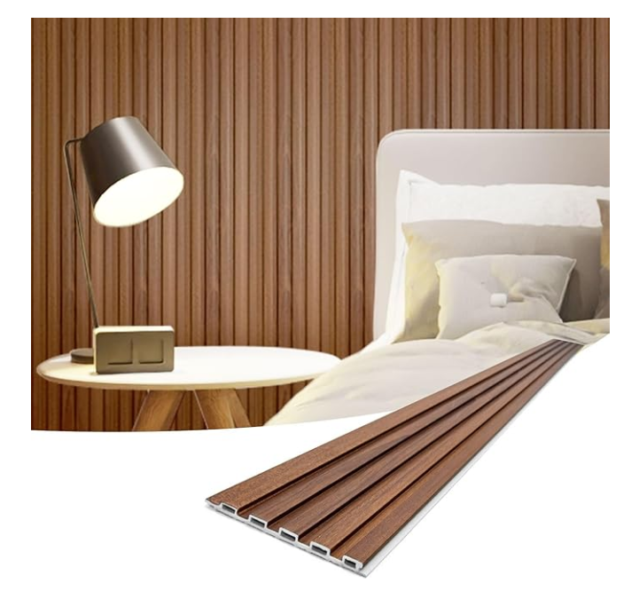 Z **SOLD** Art3d Slat Wall Panels, WPC Soundproof 3D Wall Paneling, 8-Pack 96 x 6 in. Teak