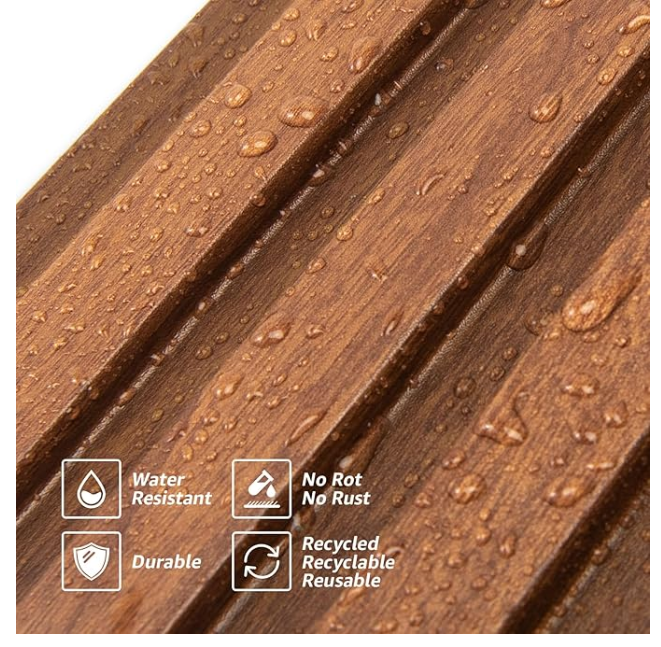 Z **SOLD** Art3d Slat Wall Panels, WPC Soundproof 3D Wall Paneling, 8-Pack 96 x 6 in. Teak - Image 2
