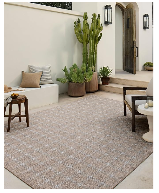 Z **SOLD** Loloi Amber Lewis Topanga Collection Natural/Bone 7'-10" x 10', Indoor Outdoor Area Rug