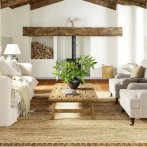 Z **SOLD** Lauren Liess Casual Jute Tassel Area Rug, 8x10, Natural
