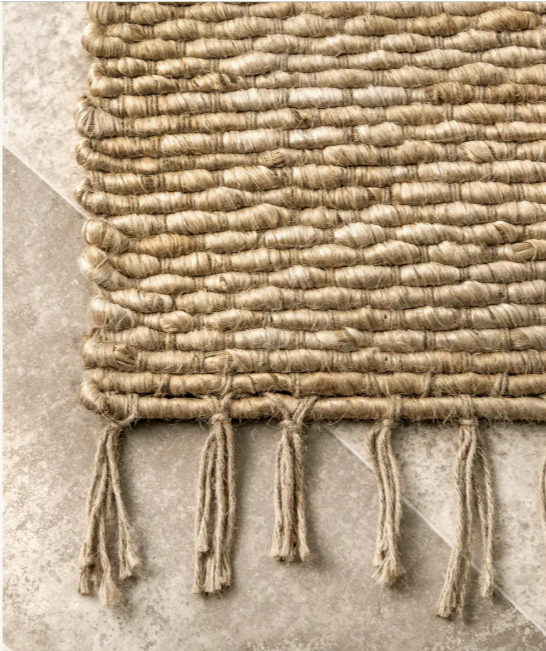 Z **SOLD** Lauren Liess Casual Jute Tassel Area Rug, 8x10, Natural - Image 3