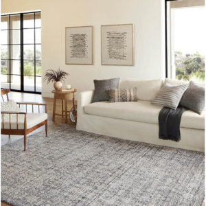 Z **SOLD** Loloi Amber Lewis Alie Collection ALE-03 Charcoal/Dove 9'-6'' x 13'-1'', .13'' Pile Height