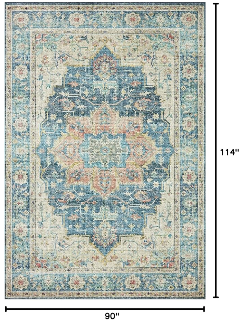 Z **SOLD** Loloi II Skye Collection SKY-12 Ocean/Multi 7'-6" x 9'-6" Area Rug - Image 3