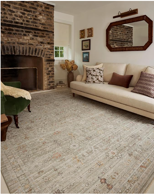 Z **SOLD** Loloi Chris Loves Julia Ida Collection IDA-04 Spa/Multi 6'-3" x 9'-4", .19" Pile Height, Area Rug