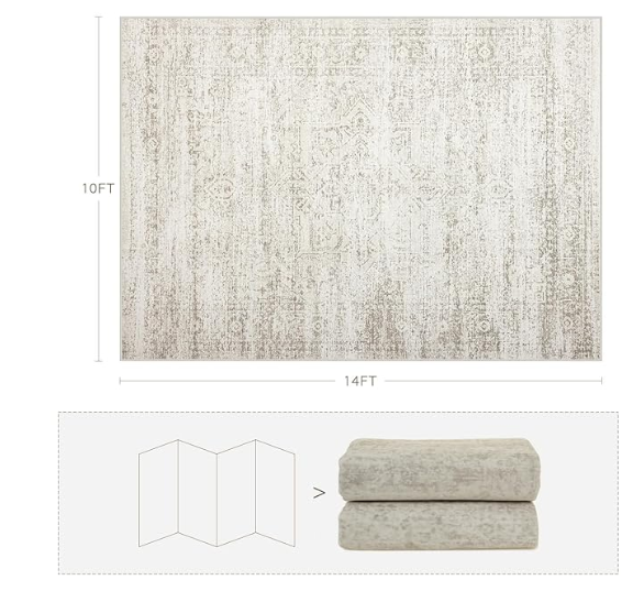 Z **SOLD** SRUGN Washable Rugs 10x14 Area Rug - Image 4