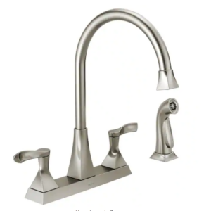 Z **SOLD** Delta Everly 2-Handle Standard Kitchen Faucet with Spray in Stainless