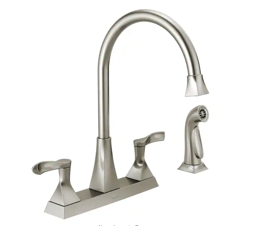 Z **SOLD** Delta Everly 2-Handle Standard Kitchen Faucet with Spray in Stainless