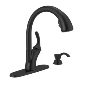 Delta Shiloh Single-Handle Pull-Out Sprayer Kitchen Faucet with ShieldSpray in Matte Black
