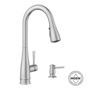 Z **SOLD** MOEN Birchfield Single-Handle Pull-Down Sprayer Kitchen Faucet with Reflex and PowerBoost in Spot Resist Stainless