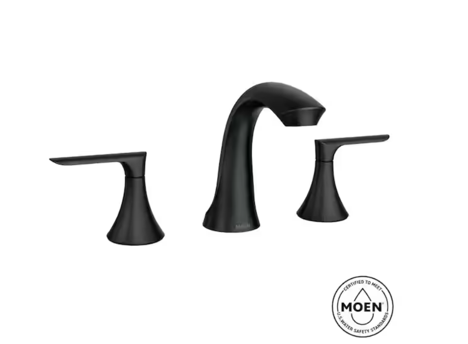 MOEN Findlay 8 in. Widespread 2-Handle Bathroom Faucet in Matte Black (Valve Included)148