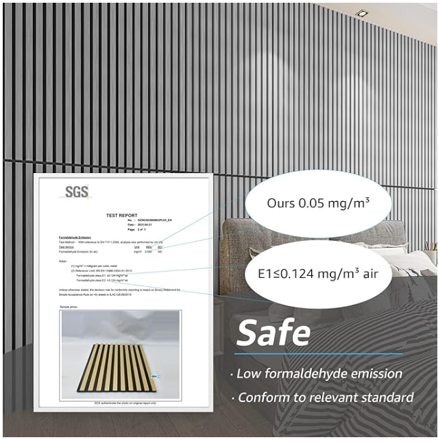 Z**SOLD** Art3d 4 Wood Slat Acoustic Panels for Wall and Ceiling - 3D Fluted Sound Absorbing Panel with Wood Finish - Brushed Silver - Image 6