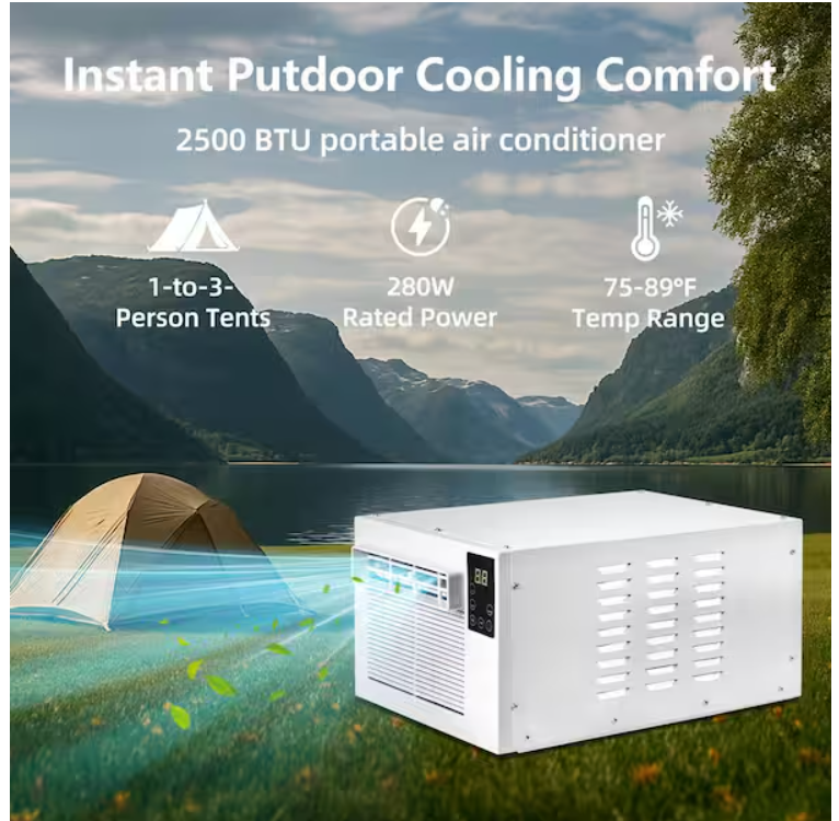 Z **SOLD** Edendirect 2,500 BTU Portable Air Conditioner Cools 45 sq.ft. with Dehumidifier - Image 2