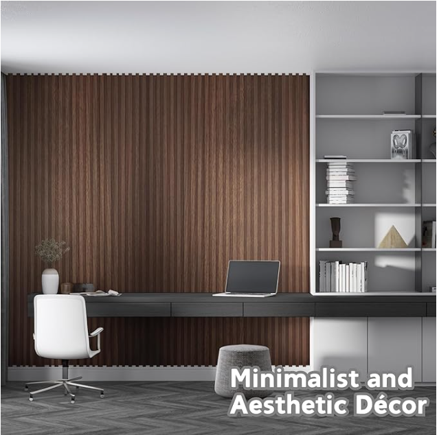 Z **SOLD** DEKKOR WPC Acoustic Slat Wall Panels Walnut - Image 3