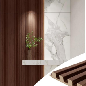 Z **SOLD** Art3d Slat Wood Wall Paneling - Pack of 4pcs + 1pc End-Trim, Size 108 x 5.7in.- Walnut