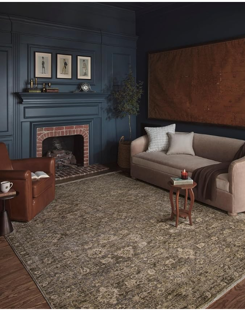 Loloi Magnolia Home by Joanna Gaines Junie Collection JUE-06 Lagoon/Natural 7'-10" x 7'-10", .38" Pile Height