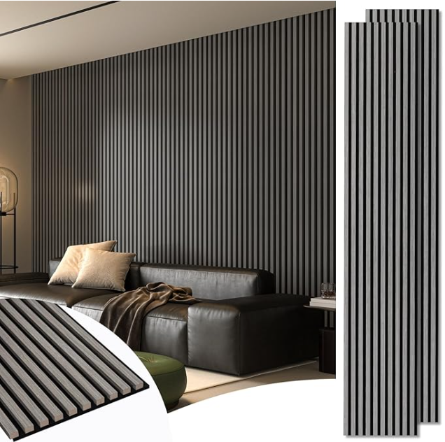 Z **SOLD** Art3d 2-Pack 108" x 12" Acoustic Wood Panels for Wall, Soundproof