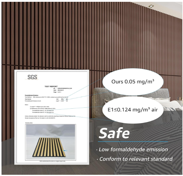 Z **SOLD** Art3d 4pcs-107 x 8in Slat Acoustic Panel for Wall and Ceiling, 3D Fluted Sound Absorbing Panel with Wood Finish, Dark Walnut - Image 3