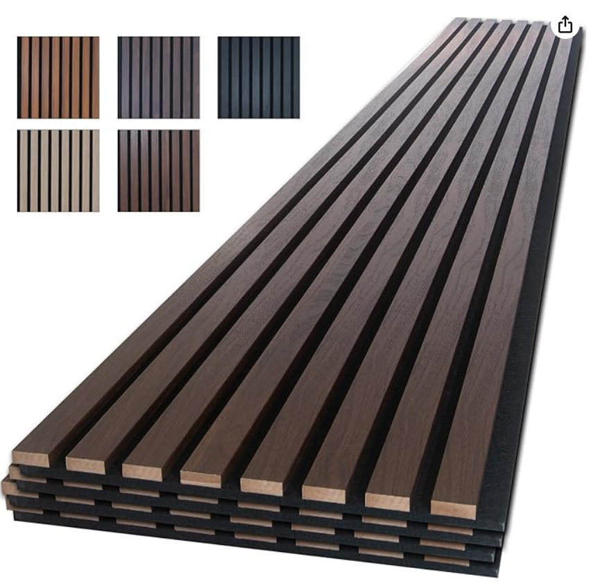 **SOLD** NeatiEase Wood Panels for Wall, 4-Piece 96" x 12.6" Soundproof Wood Slat Wall Panel