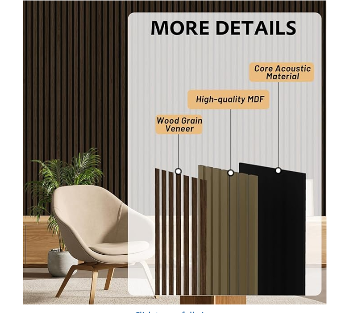 Z **SOLD** Ritollo Wood Panels for Wall and Ceiling, Acoustic Wood Wall Panels - Oak, 94.5×11 - 4 PCS - Image 3