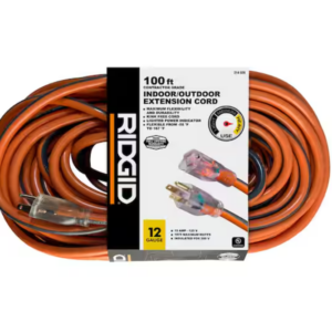 Rigid 100' 12/3 Heavy Duty Indoor/Outdoor Extension Cord