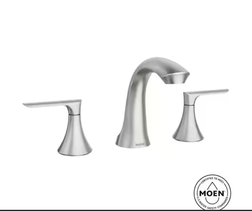 MOEN Findlay 8 in. Widespread 2-Handle Bathroom Faucet in Spot Resist Brushed Nickel (Valve Included)