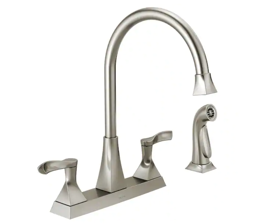 Z **SOLD** Delta Everly 2-Handle Standard Kitchen Faucet with Spray in Stainless