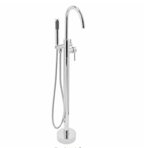 Z **SOLD** AKDY 1-Handle Freestanding Floor Mount Roman Tub Faucet Bathtub Filler with Hand Shower in Chrome