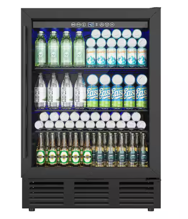 EUHOMY 24 in. Single Zone 180-Cans Undercounter Freestanding/Built-in Beverage and Wine