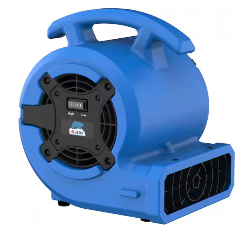 B-Air 1/8 HP Air Mover Carpet Dryer Floor Blower Fan for Home Use in Blue