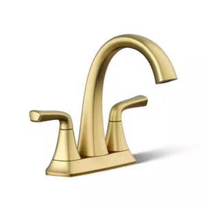 KOHLER Sundae 4 in. Centerset 2-Handles Bathroom Faucet in Vibrant Brushed Modern Brass