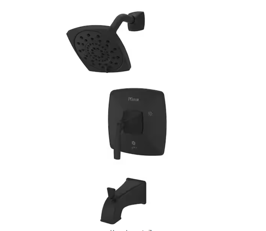 Pfister Bellance Single Handle 3-Spray Tub and Shower Faucet in Matte Black