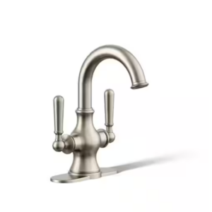 KOHLER Capilano Monoblock 4 in. Centerset 2-Handle Bathroom Faucet in Vibrant Brushed Nickel